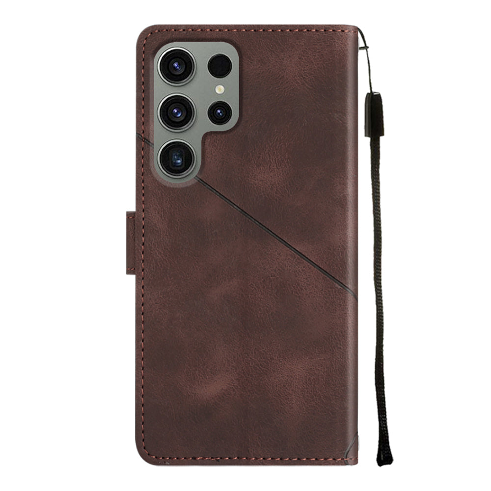 PT005 YB Imprinting Series-6 PU Leather Phone Case for Samsung Galaxy S23 Ultra Flip Folio Stand Wallet Cover PT005 YB Imprinting Series-6 PU Leather Phone Case for Samsung Galaxy S23 Ultra Flip Folio Stand Wallet Cover